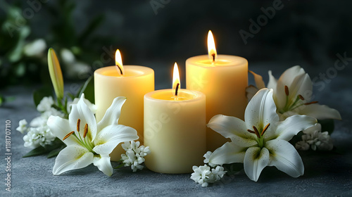 White Lilies and Candles Il...