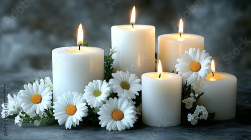 White Candles Glow Peaceful...