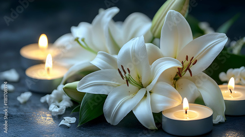 White Lilies and Candles Il...
