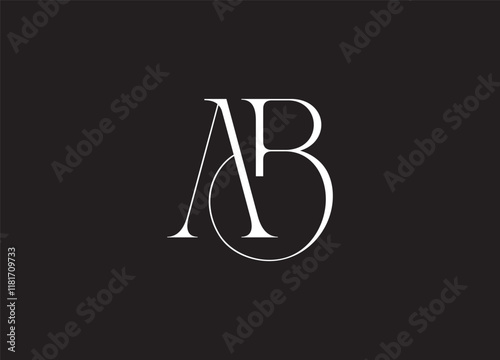 AB Logo Design Template Vector Graphic Branding Element.
