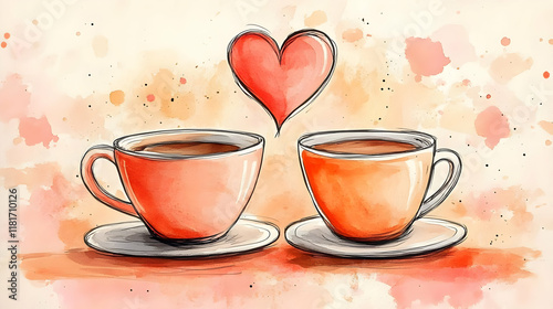 Two Cups Share Warmth: A Co...