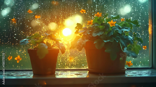 Potted Plants Thrive on Win...