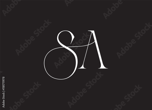 SA Logo Design Template Vector Graphic Branding Element.
