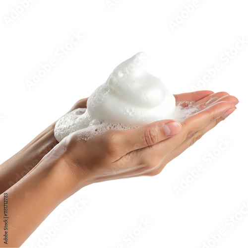 Hands Lathered in Creamy White Soap Suds