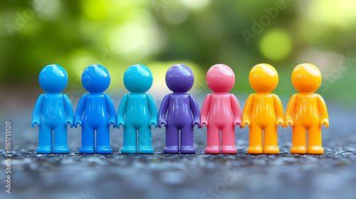 Colorful Figures Stand Toge...