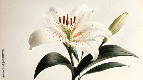 White Lily Blooms Beautiful...