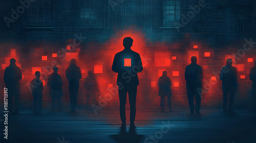 Silhouettes Gather in Red L...