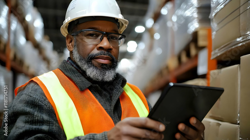 Warehouse Worker Uses Table...