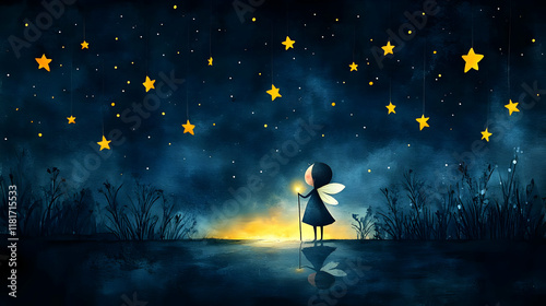 Night Sky with Stars Reflec...