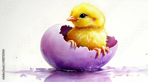 Baby Chick Hatches from Pur...