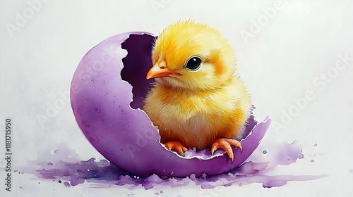 Chick Hatches from Purple E...