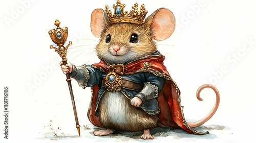 Royal Mouse Holds Scepter: ...