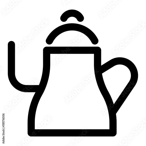 Teapot icon vector, line style illustration.