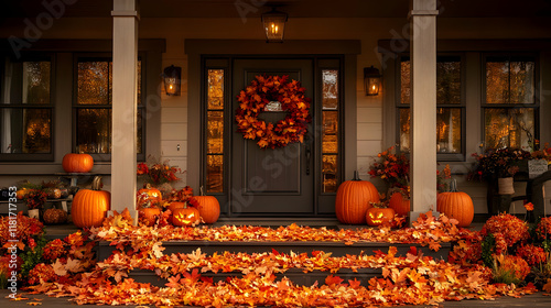 Autumn Porch Decorates with...