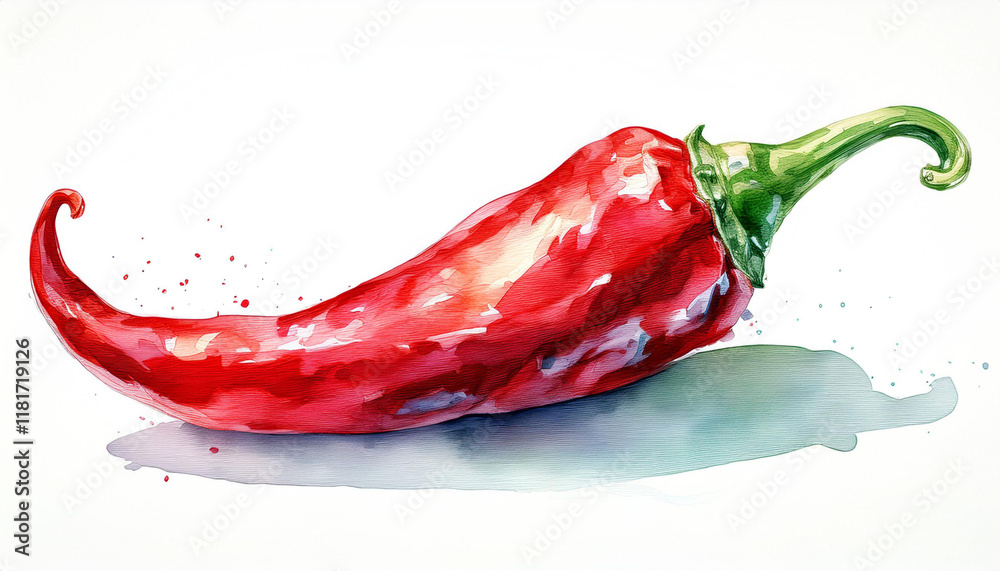 Fototapeta premium Papryka chili rysunek