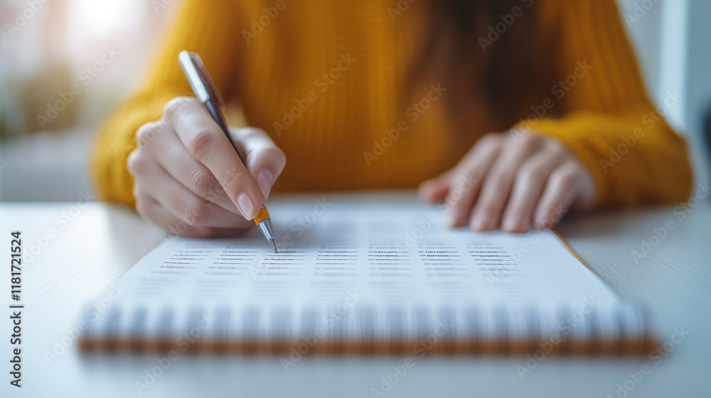 A close-up of a person writing in a notebook, showcasing the art of note-taking with clarity and focus. A close-up of a person writing in a notebook, showcasing the art of note-taking with clarity and focus.