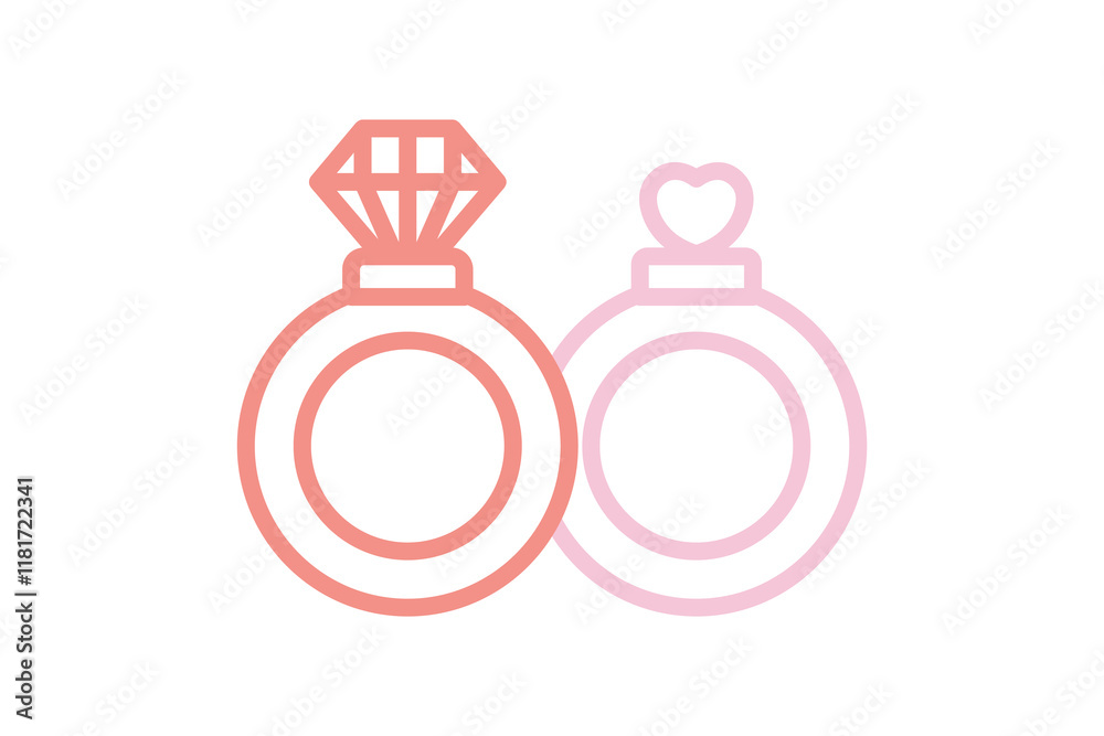 Ring icon. line icon style. icon related to party, valentine. valentine day elements vector illustration Ring icon. line icon style. icon related to party, valentine. valentine day elements vector illustration