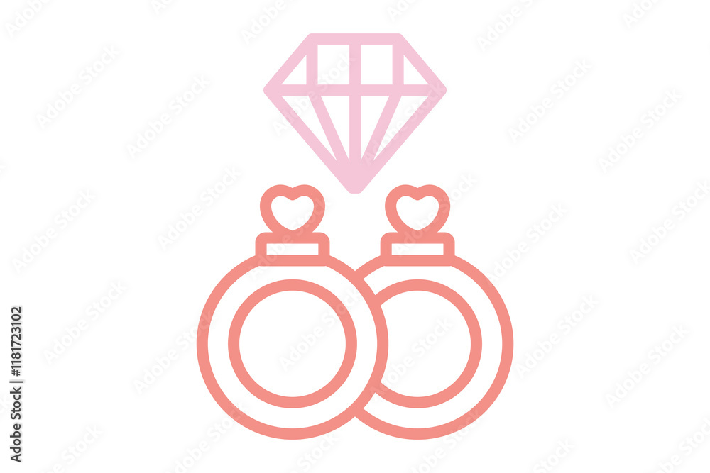 Jewelry icon. line icon style. icon related to party, valentine. valentine day elements vector illustration Jewelry icon. line icon style. icon related to party, valentine. valentine day elements vector illustration