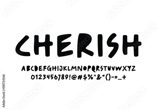 Cherish font for logo and headline. Isolated Vector typeset