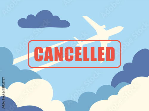 flight cancelled concept- vector illustration