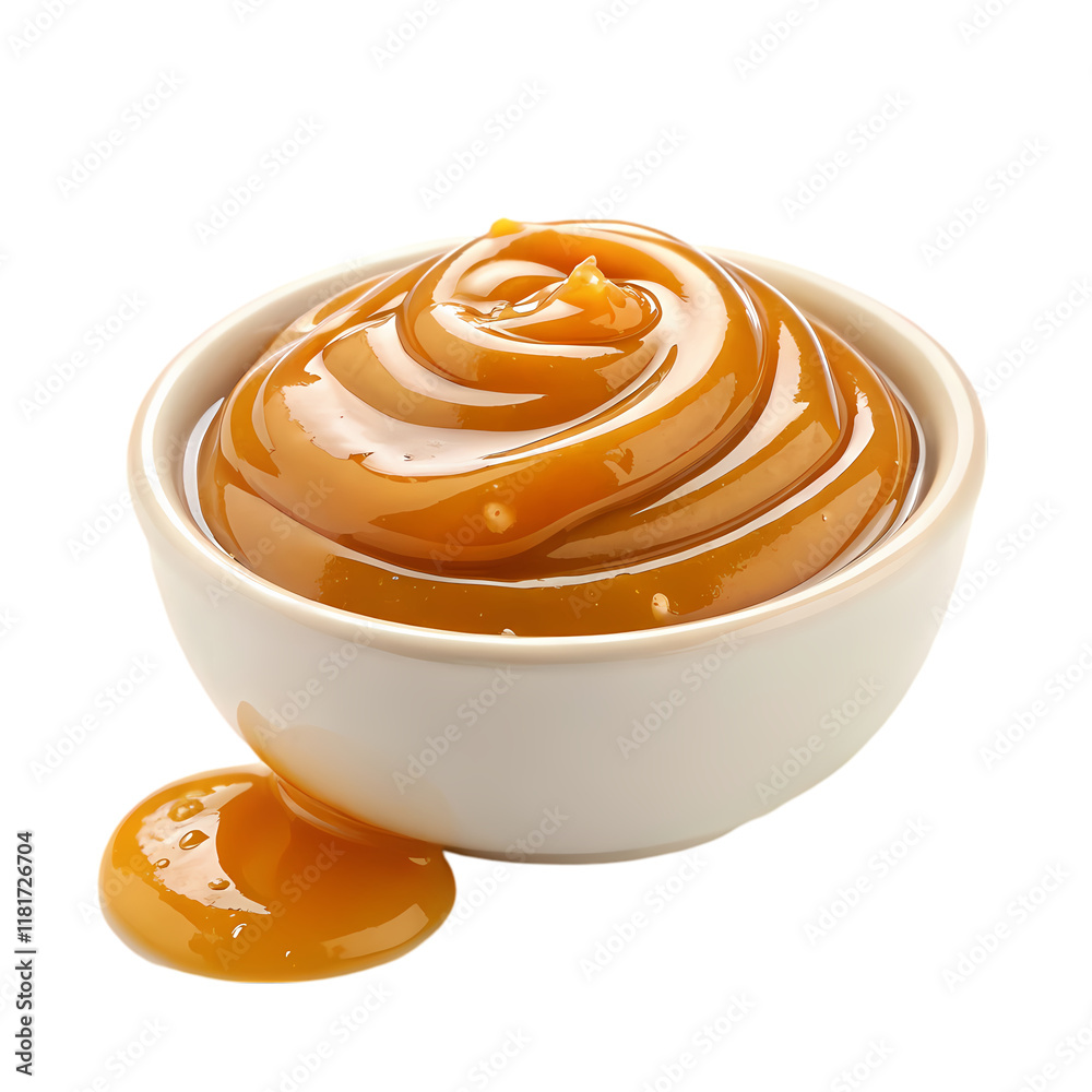 Close-up of a swirl of delicious caramel sauce. Close-up of a swirl of delicious caramel sauce.