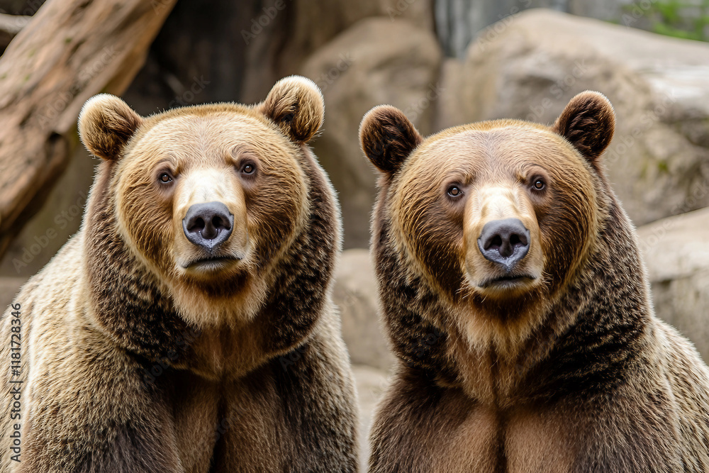 Fototapeta premium Image of a beautiful wild animals in zoo generative AI concept
