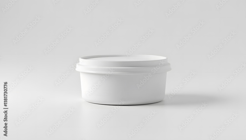 Minimal white container on plain white background Minimal white container on plain white background
