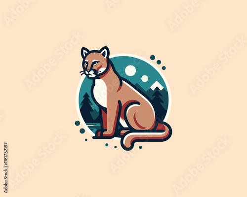 Cougar Logo Design Vector Illustration