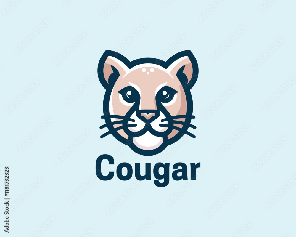 Cougar Head, face, Logo Design Vector Illustration Cougar Head, face, Logo Design Vector Illustration