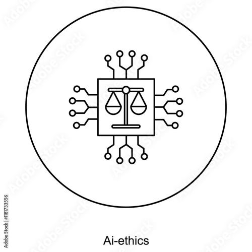 Ai-ethics icon, Navigating the Challenges of AI Ethics in a Digital World, Building Trust Ensuring Ethical Practices in Artificial Intelligence