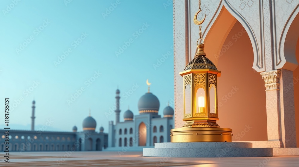 Fototapeta premium islamic background modern ramadan kareem lantern lamp