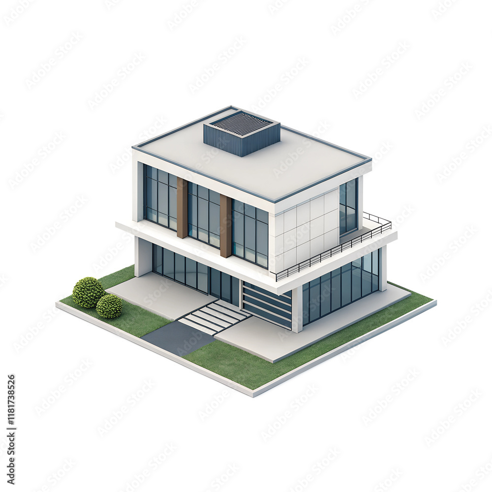 3d render of a building on transparent white background, clipping path 3d render of a building on transparent white background, clipping path