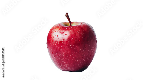 Single Red Apple: Fresh and Juicy on transparent png Background