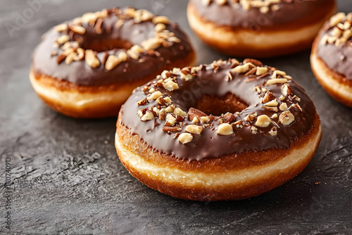 donut with icing sugar in concept of valentine day on 14 February 2025 with pink and red heart gift love rose romance romantic things with background