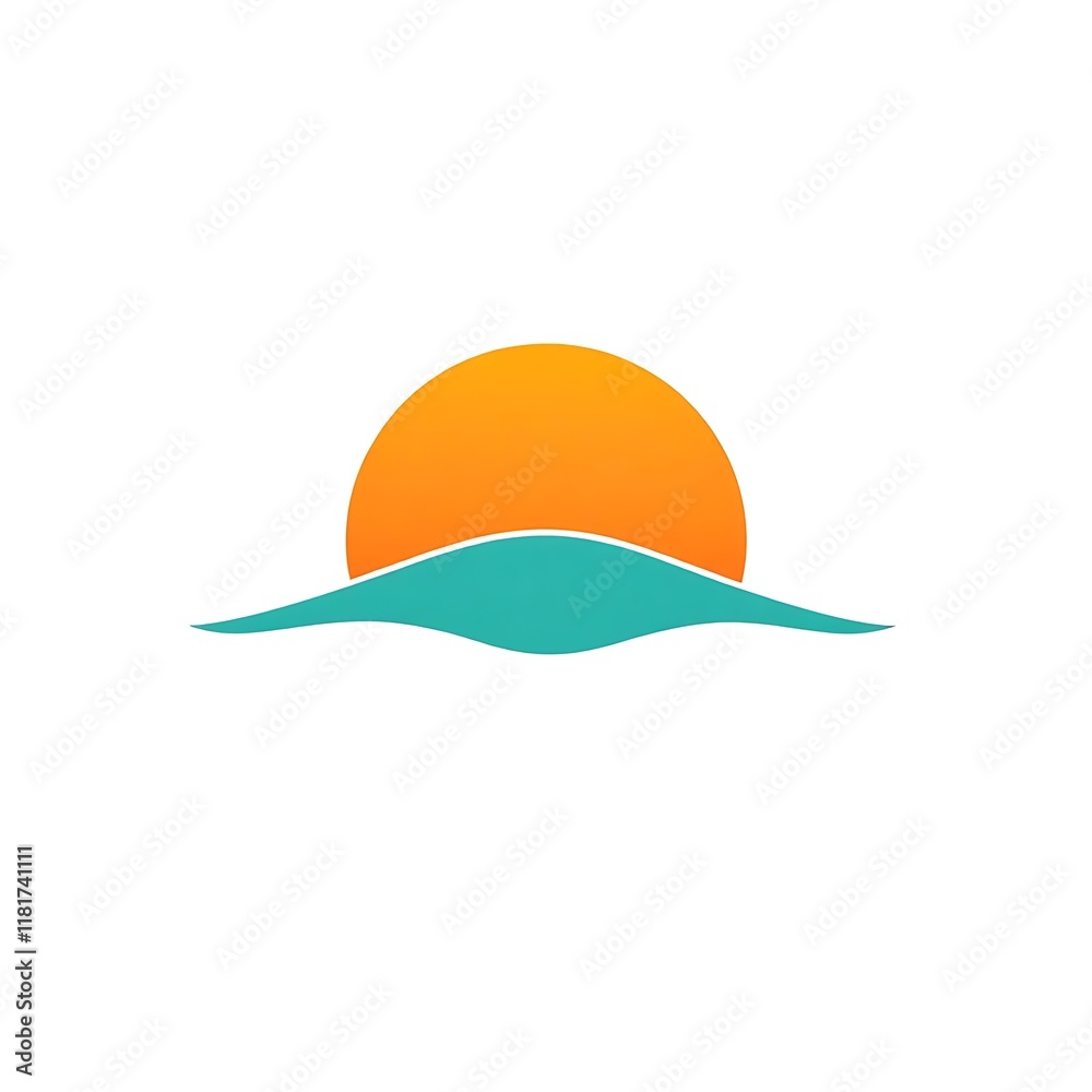 Sunset Over the Ocean: Serene Minimalist Logo Design Sunset Over the Ocean: Serene Minimalist Logo Design