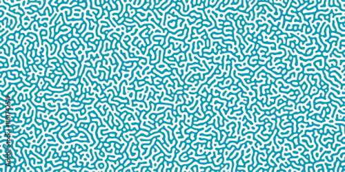 Turing Abstract Pattern, suitable for any business. White and blue color diffusion reaction seamless pattern.An abstract Reaction-diffusion or Turing pattern formation, coral reef, natural texture,	