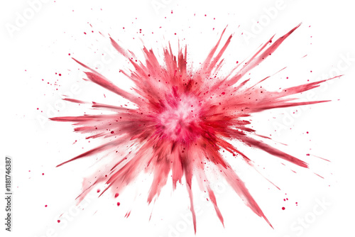 Pink Color Powder Burst Explosion Isolated on White Background, Vibrant and Dynamic Abstract Powder Splash for Creative Art, Festive Holi Themes, and Energetic Designs photo