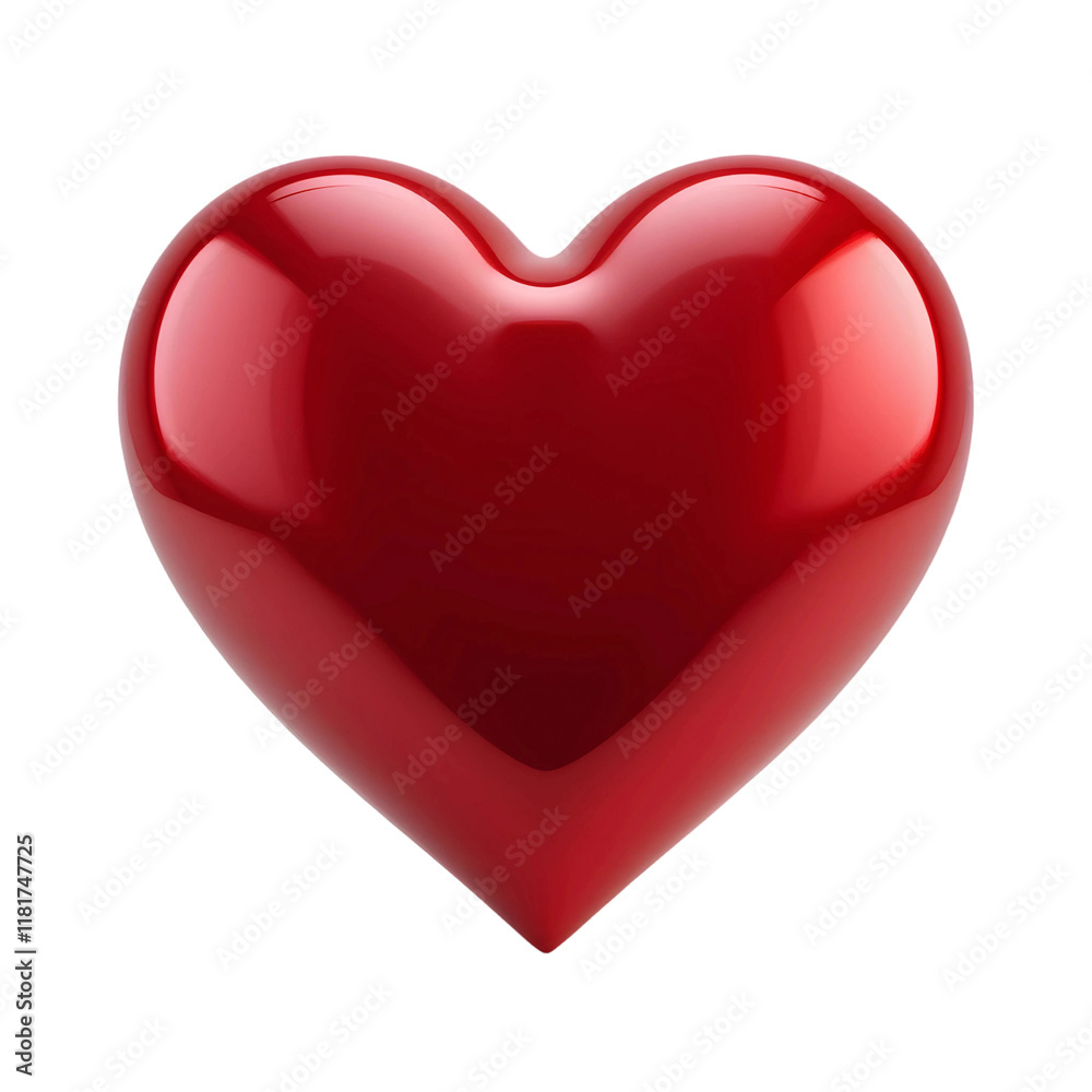 Red heart glossy 3D render Valentine's Day symbol love icon Red heart glossy 3D render Valentine's Day symbol love icon