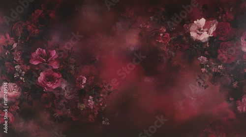 Wallpaper Mural Dark Romantic Floral Wallpaper Design with Deep Red Hues Torontodigital.ca