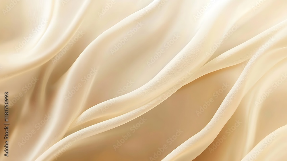 Fototapeta premium Creamy Beige Silk Draped Softly Elegant Texture