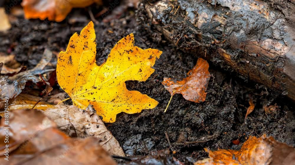 A Vibrant Close-Up of Autumn Leaves on the Forest Floor Capturing Nature's Beauty A Vibrant Close-Up of Autumn Leaves on the Forest Floor Capturing Nature's Beauty