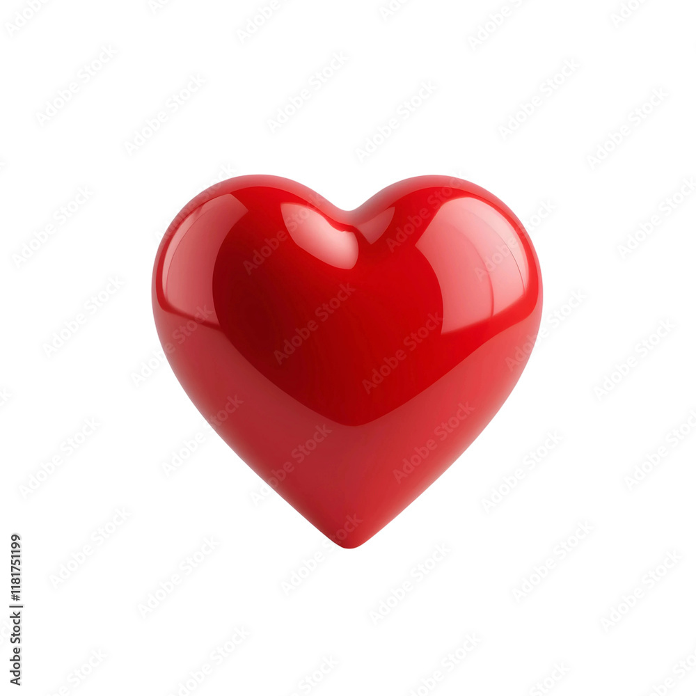 Red heart glossy 3D render Valentine's Day symbol love icon Red heart glossy 3D render Valentine's Day symbol love icon