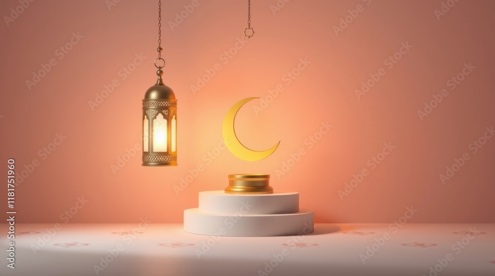 Obraz premium islamic background lantern lamp ramadan kareem