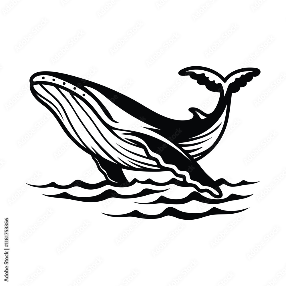 Obraz premium whale ocean vector.