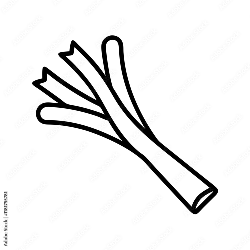Obraz premium leek icon, vegetables line art, vegetables vector - simple black line art icon of leek perfect for logos, and vegetables-themed designs.