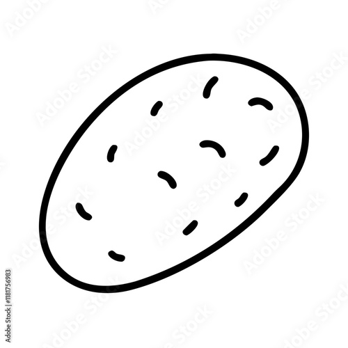 potato icon, vegetables line art, vegetables vector - simple black line art icon of potato perfect for logos, and vegetables-themed designs.