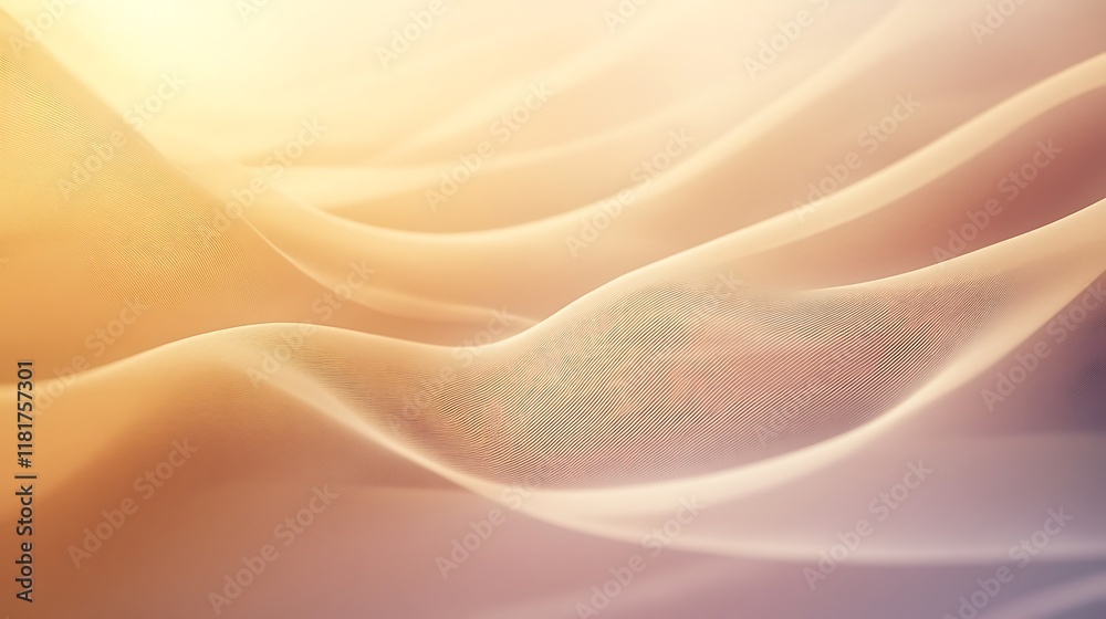 Fototapeta premium Abstract Beige Wavy Lines Digital Art Background