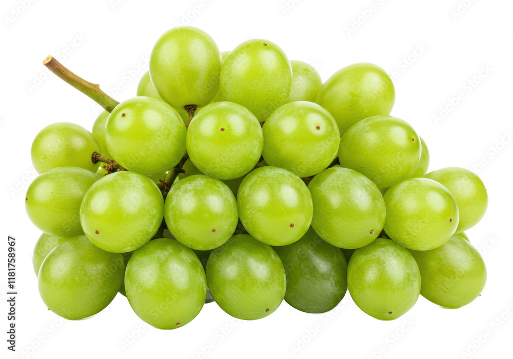 A bunch of green grapes, isolated on white background A bunch of green grapes, isolated on white background