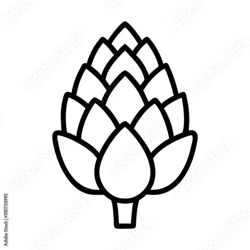 artichoke icon, vegetables line art, vegetables vector - simple black line art icon of artichoke perfect for logos, and vegetables-themed designs.