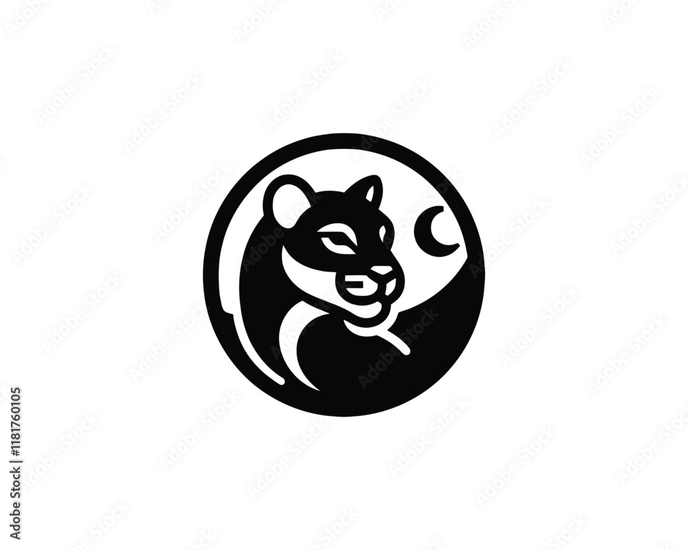 Cougar Head Logo Design icon Vector Illustration Cougar Head Logo Design icon Vector Illustration